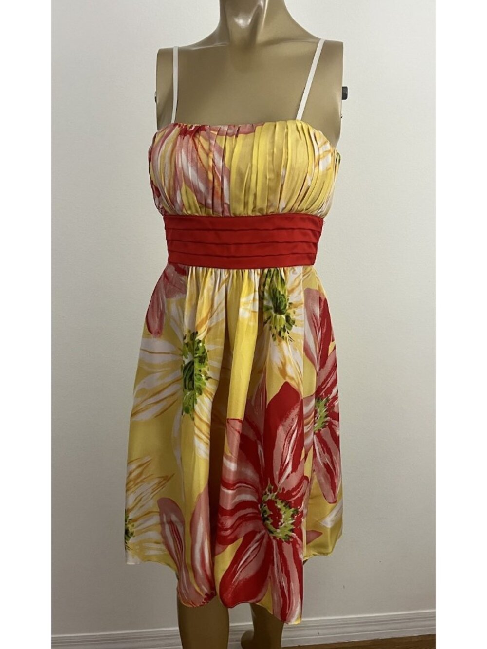 BCBG Paris Women's 2 Silk Floral Strapless Dress Tea Party Cocktail